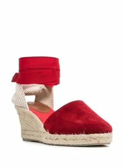 Scarosso espadrilles à chevilles nouées